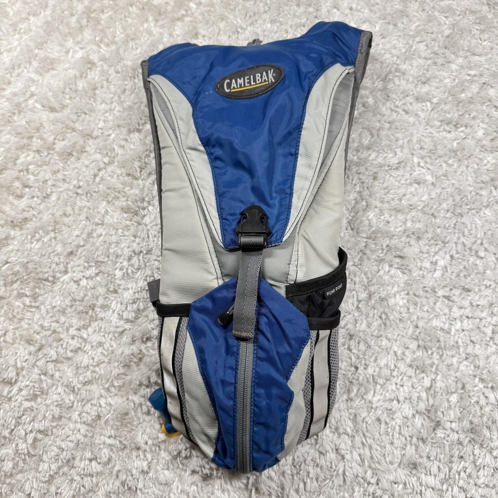 CamelBak Rogue Hydration Pack PureFlow Tube Pump Port Blue Gray Backpack Outdoor